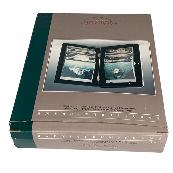 Main Aisle Gift Collection Silver Plated Baby Album Frame 5"x7" Teddy Bears NEW - Picture 8 of 11